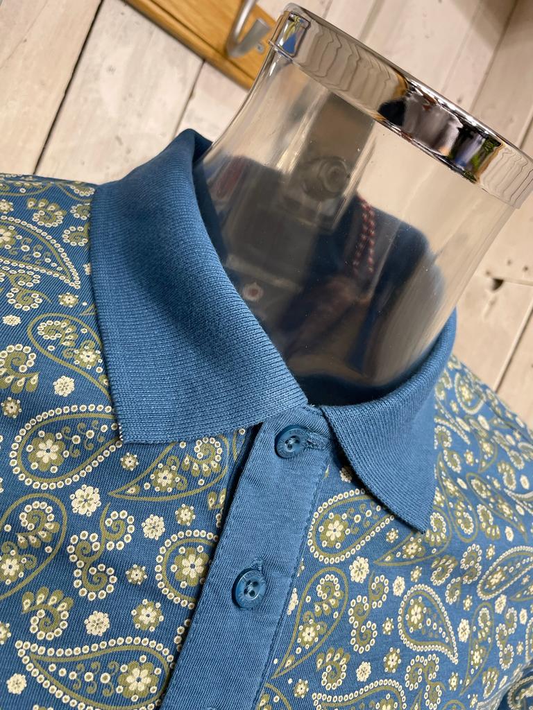 Lambretta AOP Paisley Polo - Dark Blue
