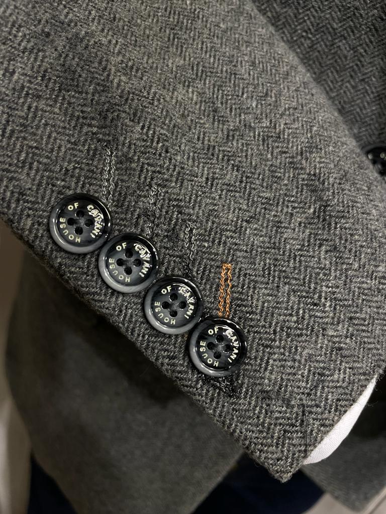 Cavani Kingsman Herringbone Tweed Blazer - Grey (Summer Weight)