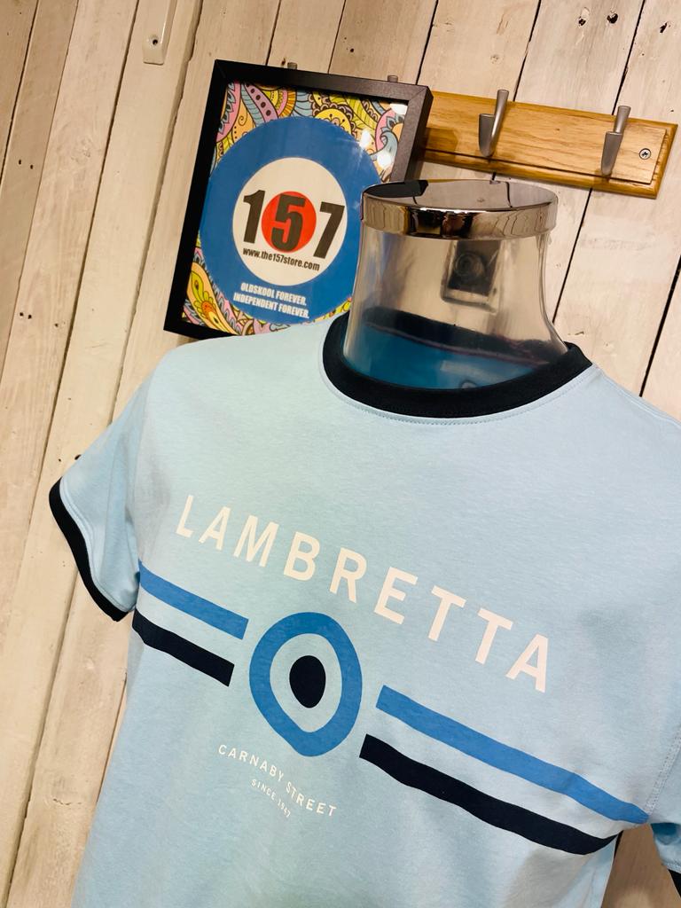Lambretta Target Ringer Tee - Sky Blue