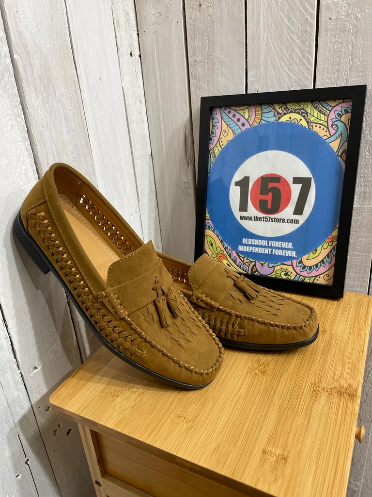 Open Weave Tassel Loafer - Tan
