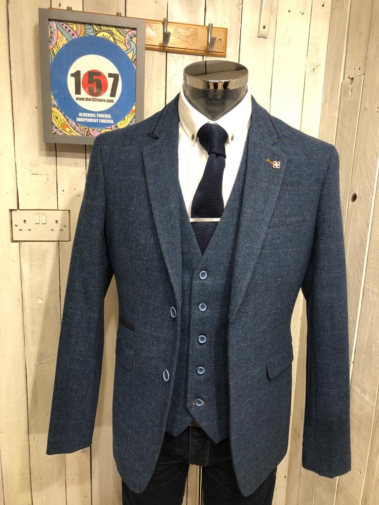 Cavani Carnegi Tweed Blazer - Blue