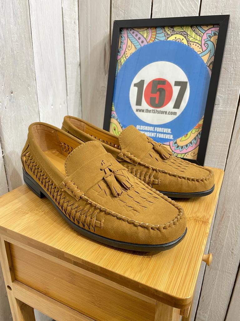 Open Weave Tassel Loafer - Tan