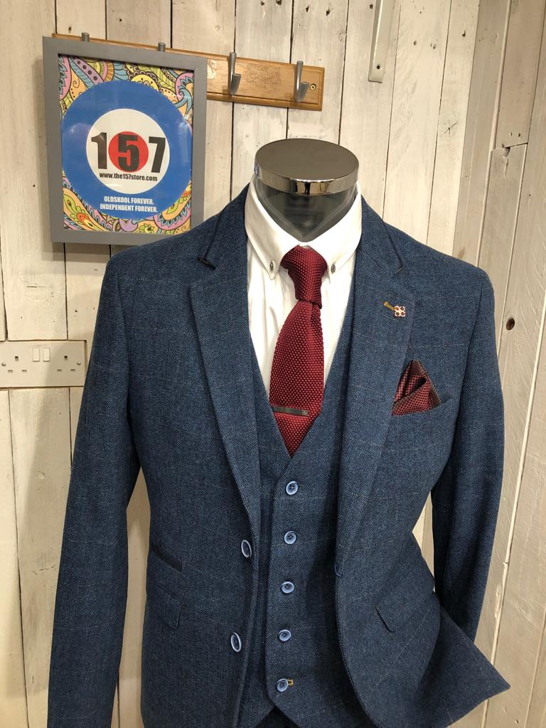 Cavani Carnegi Tweed Blazer - Blue
