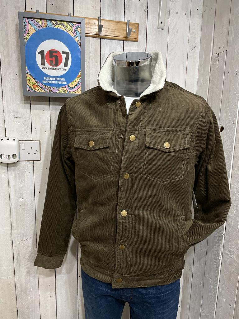 Brooklyn Fleece-Lined Cord Jacket - Dark Olive