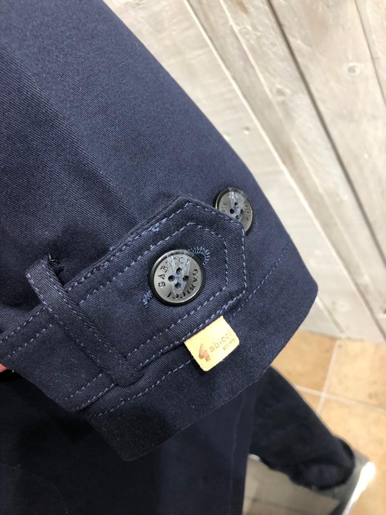 Gabicci Vintage Brushed Cotton Mac - Navy (Paisley Lined)