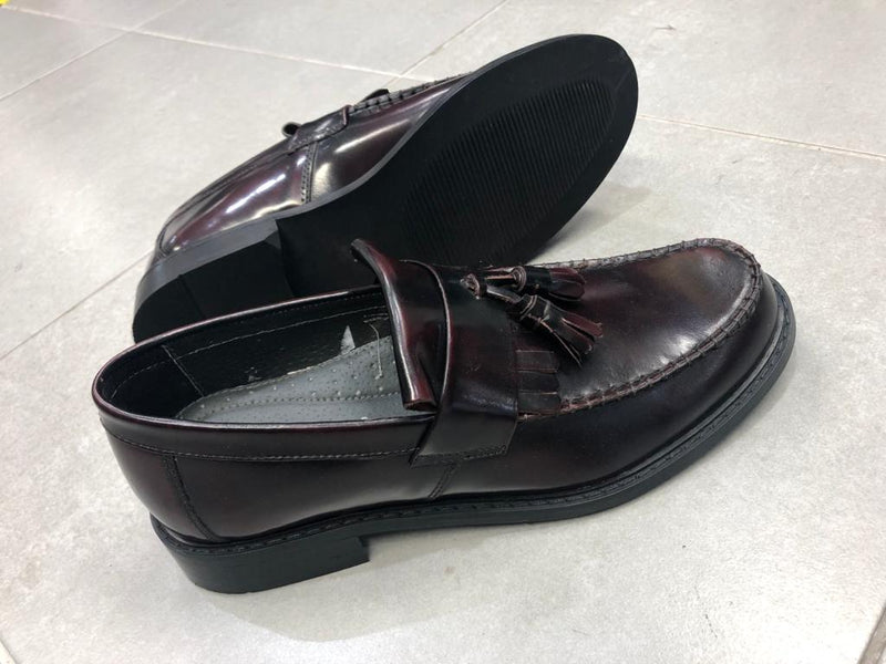 Leather Tassel Loafers - Oxblood