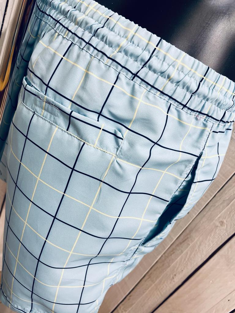 Fila Vintage Linecall Check Shorts - Clear Blue