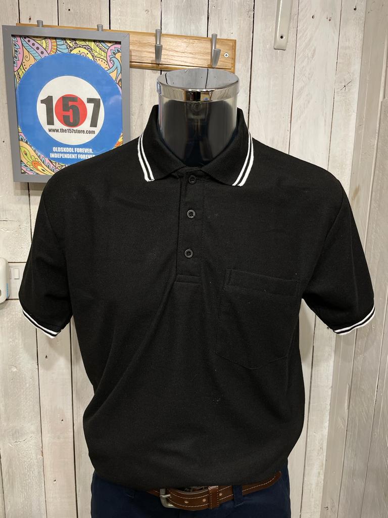 Norton Tipped Summer Polo - Black (Up to 52" Chest)