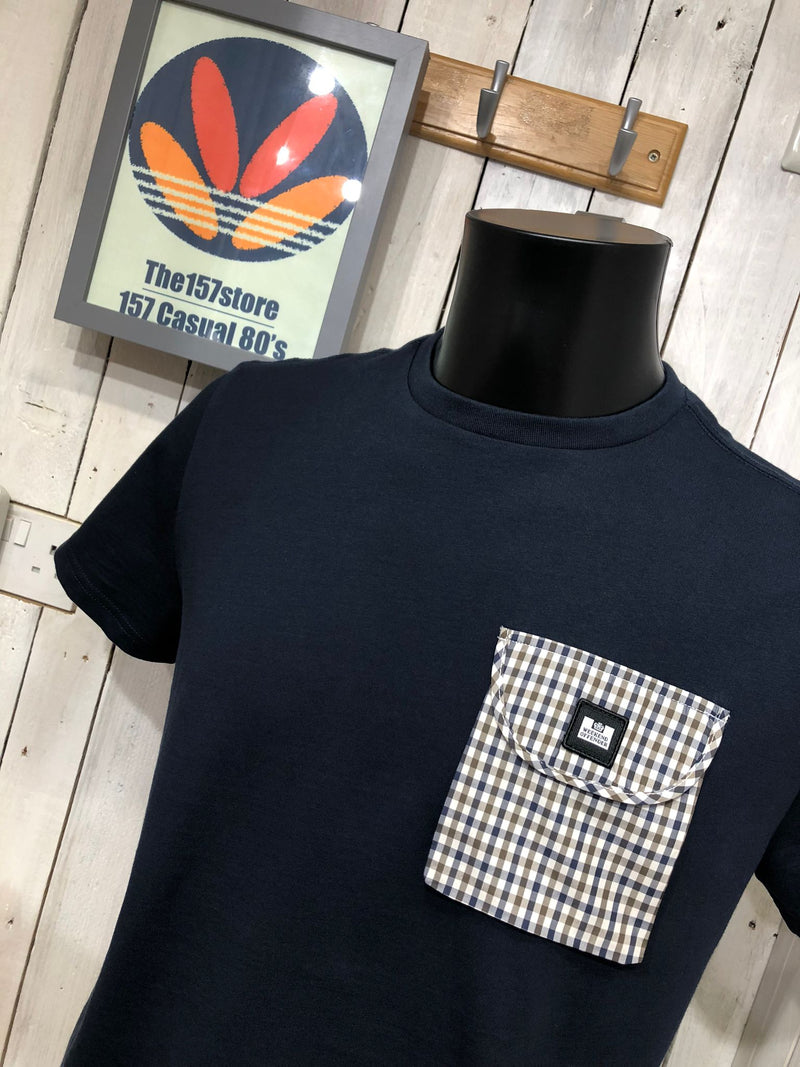 Weekend Offender Columbia Check Tee - Navy