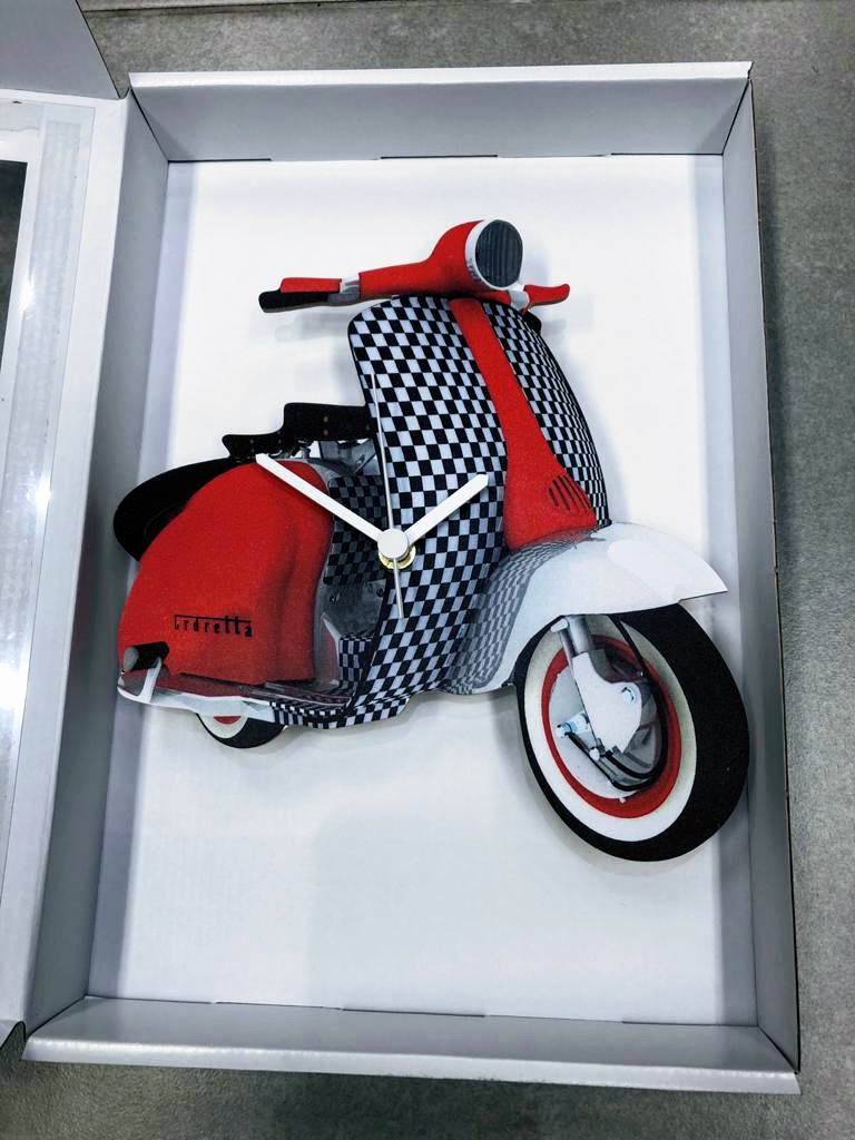 British Made Scooter Wall Clock - Two Tone