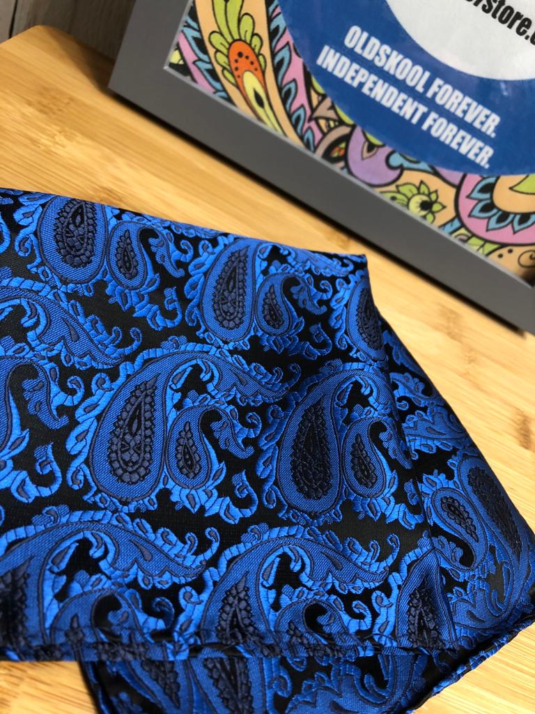 The157store Pocket Square - Blue Paisley
