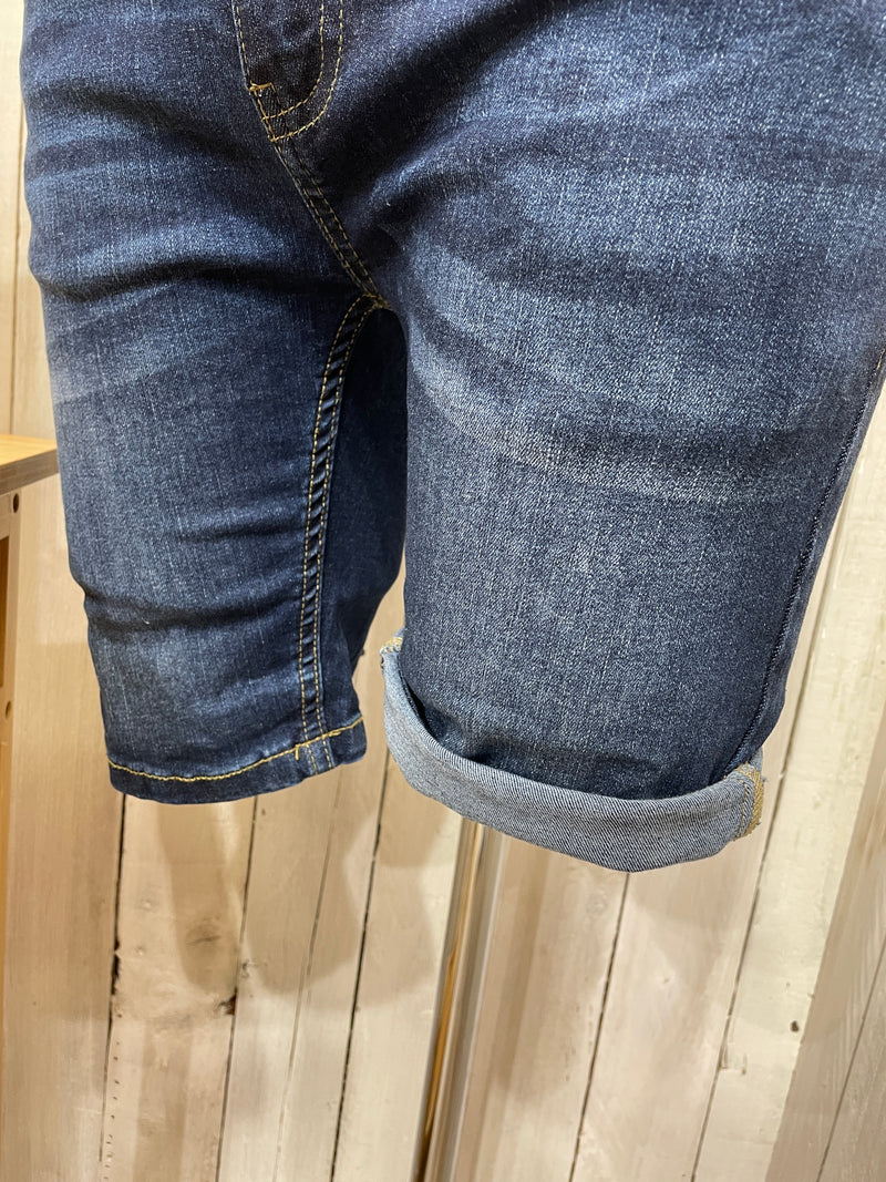 Nova Star Stretch Denim Shorts - Slim Fit - Mid Blue