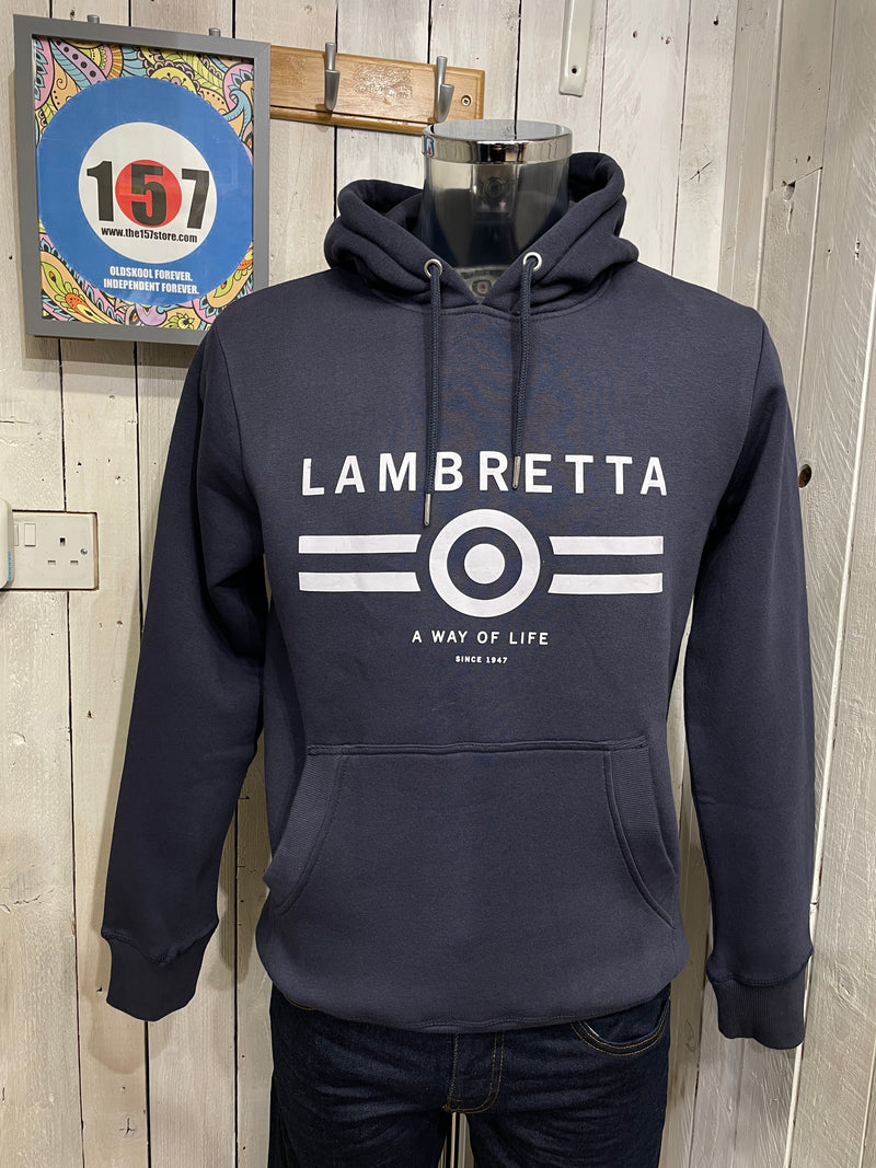 Lambretta Logo Hoodie - Navy White