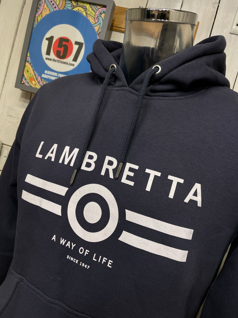 Lambretta Logo Hoodie - Navy White