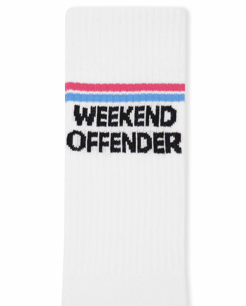 Weekend Offender 80s Twin Socks - White (3-Pack)