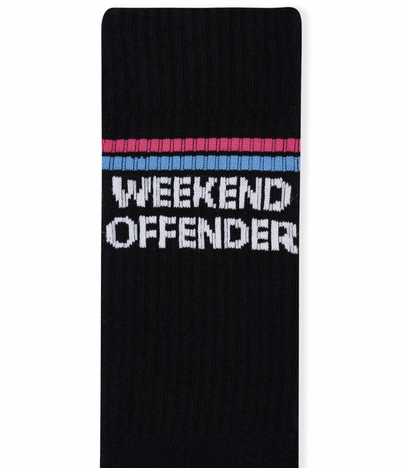 Weekend Offender 80s Twin Socks - Black (3-pack)