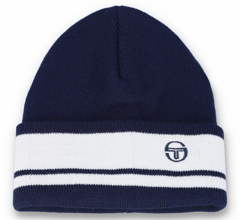 Sergio Tacchini 80s Stripe Beanie Hat - Navy