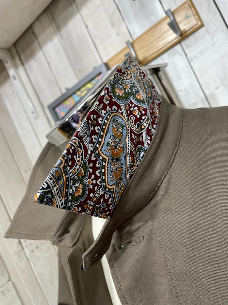 RARE: Gabicci Vintage Paisley Lined Mac - Khaki Cotton