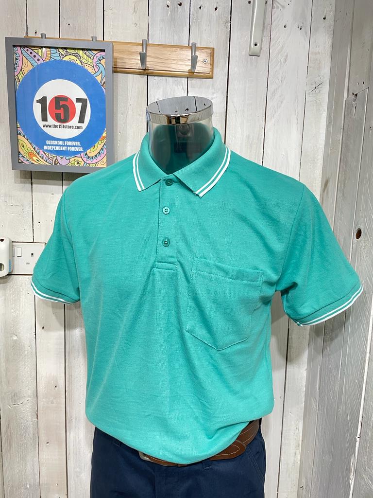 Norton Tipped Summer Polo - Aqua Green (Up to 52" Chest)