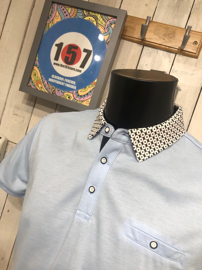 Riverton Detail Polo - Sky