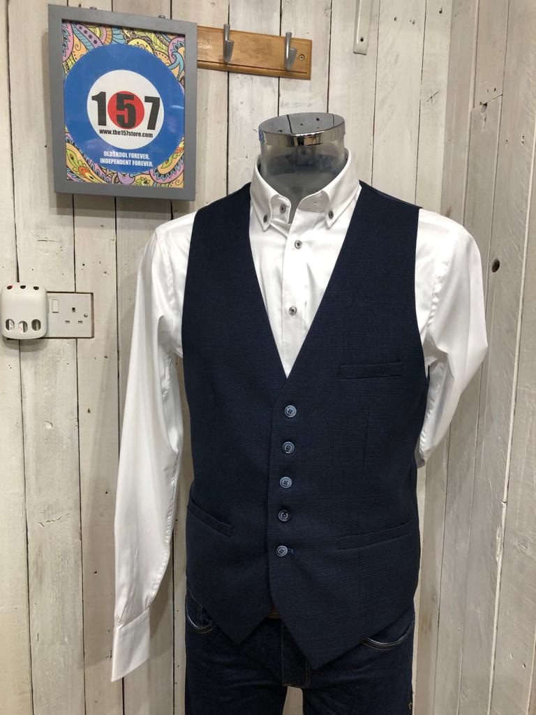 Lambretta Spencer Formal Trousers - Navy Check
