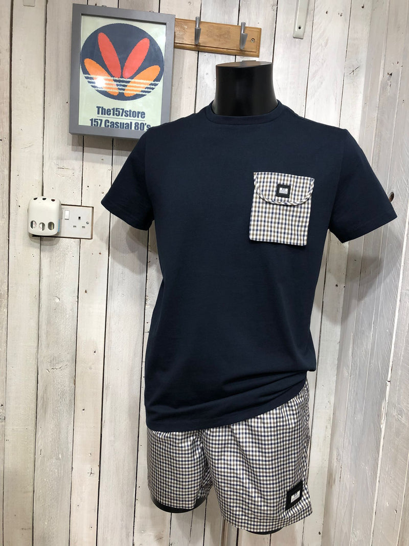 Weekend Offender Columbia Check Tee - Navy