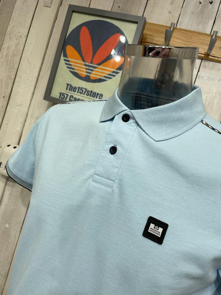Weekend Offender Sakai House Check Polo - Mineral Ice