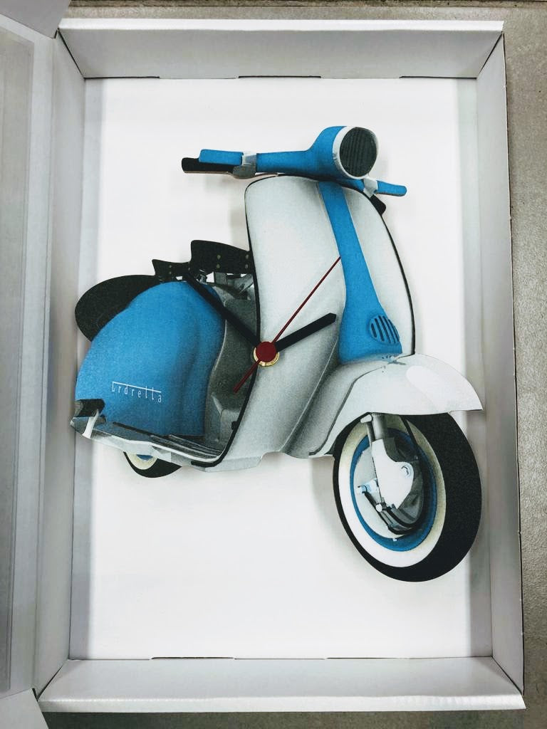 British Made Scooter Wall Clock - Sussex Blues