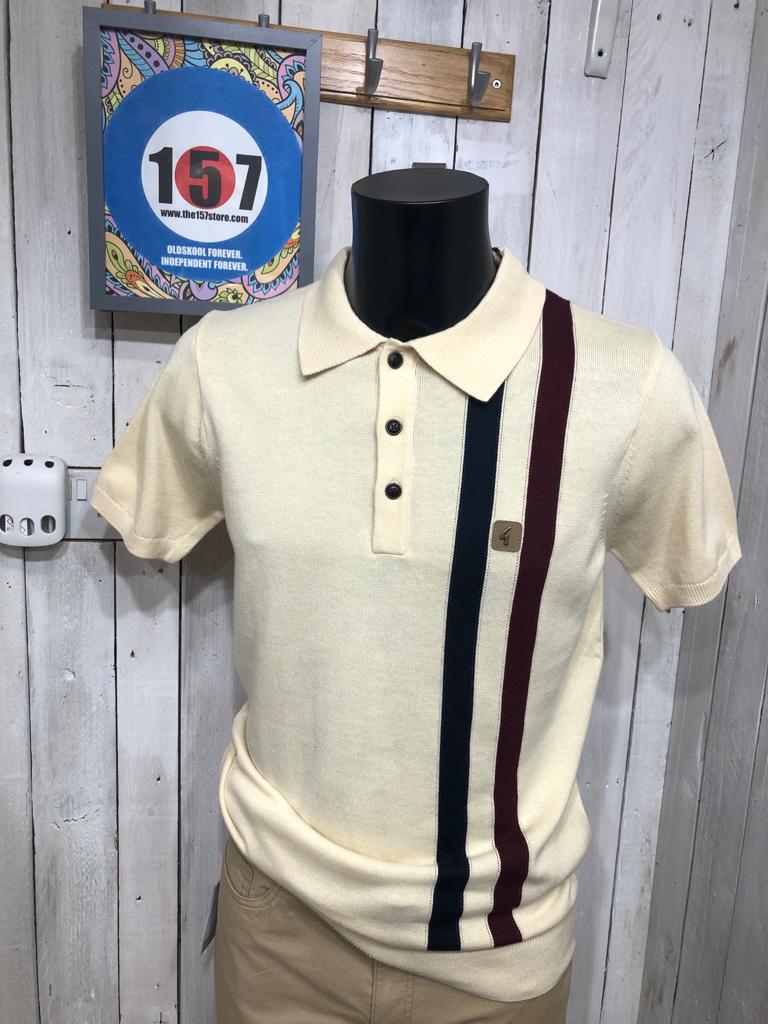 Gabicci Vintage Racing Stripe Knit - Oat