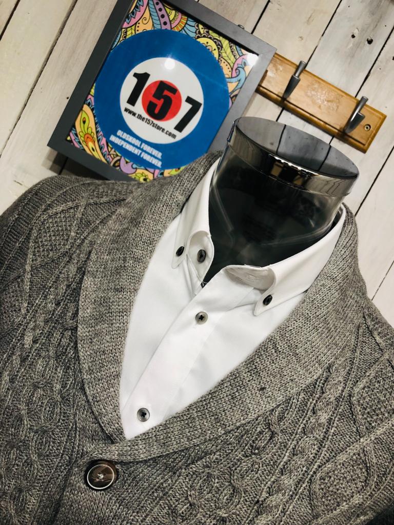 Billie Shawl Neck Cardigan - Grey