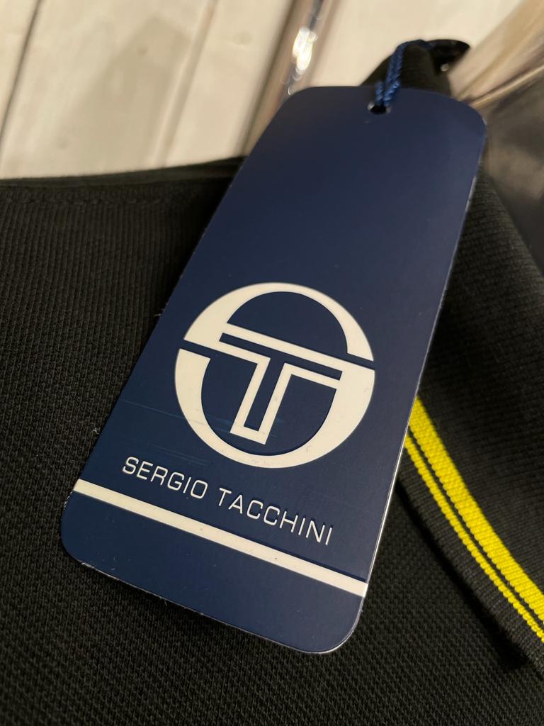 Italian Import: Sergio Tacchini Tipped Slim Polo - Black Gold