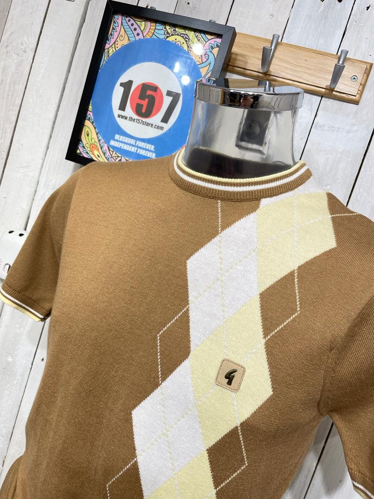 50th Anniversary: Gabicci Vintage Neptune Knit Tee - Camel